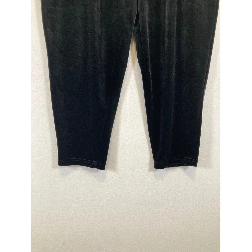 Vintage Jaclyn Smith Sport Womens Large‎ Black Velour High Waist Tapered Pants